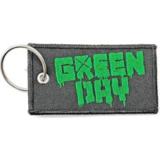 Grey Keychains Green Day Double Sided Patch Logo Keyring