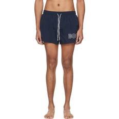 HUGO BOSS Blue Swimwear HUGO BOSS Outline Logo Swim Shorts - Navy