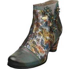 Laura Vita Odileo Womens Ankle Boots in Green Multicolour