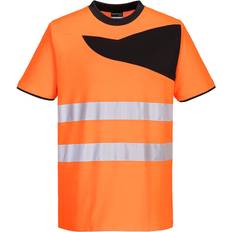 Work Tops Portwest PW2 Hi-Vis T-Short Sleeve Shirt Orange/Black