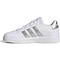 Adidas Blanc Chaussures Enfant Adidas Chaussure Grand Court Tennis Lace-Up - Cloud White/Matte Silver