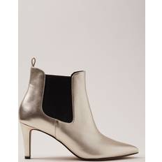 Gold - Women Ankle Boots Phase Eight Women's Leather Metallic Ankle Boots