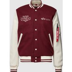 Bomber Jackets - White Alpha Industries Varsity Air Force Jacket - Burgundy