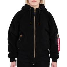 Alpha Industries Women Outerwear Alpha Industries damen bomberjacke ma-1 hooded teddy wmn black Schwarz