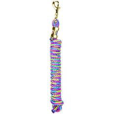 Horse Leads Weaver Mini/Pony Poly Lead Rope Brass 7ft Pink/Pur Pink/Pur/Blue/Lime