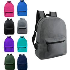 24 Pack 17 Inch Wholesale Basic Bulk Backpacks in Assorted Prints Case of Bookbags