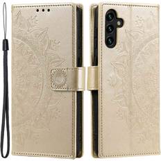 Skalo Samsung A54 5G Mandala Flip Cover Guld