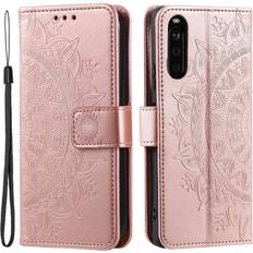 Skalo Sony Xperia 10 V Mandala Flip Cover Rosa guld