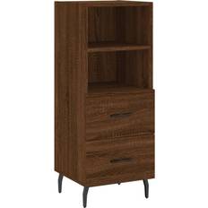 Schwarz Sideboards vidaXL Braun Eichen-Optik 34,5 x 34 x 90 cm Sideboard