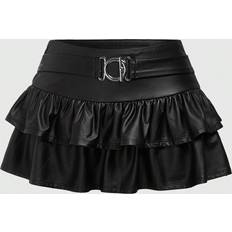 Skirts Shein Ladies' Double Layer Ruffle Hem Skirt