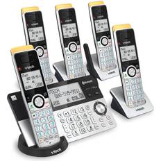 Landline Phones Vtech VTech Super Long Range 5 Handset DECT 6.0 Cordless Phone for Home with Answering Machine, 2300 ft Range, Call Blocking, Bluetooth, Headset Jack, Power Backup, Intercom, Expandable to 12 HS