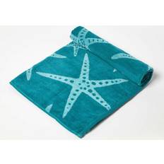 Polyester Towels Homescapes Starfish Recycled Bath Towel Blue