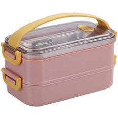 HKHBJS Lunch Box For Kids School Bento Box With Movable Compartments Pink