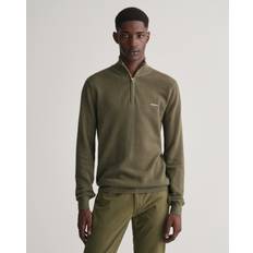 Gant Men Cotton Piqué Half-Zip Sweater Green