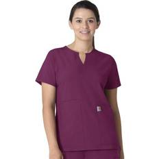 Work Jackets Carhartt Women's Notch Neck Tunic Scrub Top Red