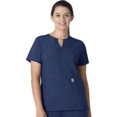 Work Jackets Carhartt Women's Notch Neck Tunic Scrub Top Blue