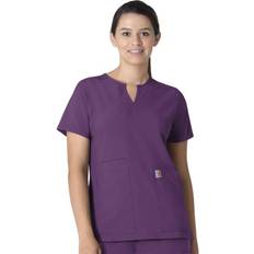 Work Jackets Carhartt Women's Notch Neck Tunic Scrub Top Purple