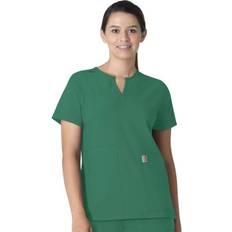 Work Jackets Carhartt Women's Notch Neck Tunic Scrub Top Green