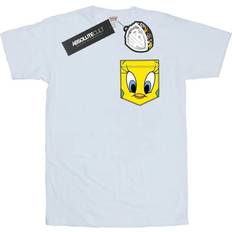 Looney Tunes Tweety Pie Face Faux Pocket T-Shirt White