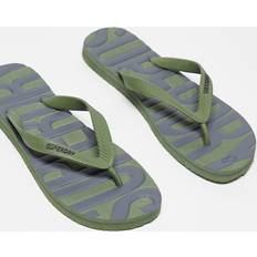 Superdry vintage vegan flip fliops in olive khaki-GreenXL