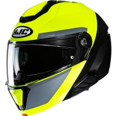 Gula Motorcykelhjälmar HJC i91 Bina MC3H Hjälm - Svart/Fluo Gul