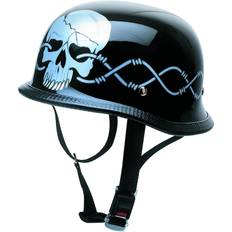 RK-304 Wired Oldtimer Helmet - Black/Silver