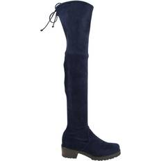 Blau - Herren Hohe Stiefel Stuart Weitzman Women's Vanland Dark Blue Suede Knee High Boots 38.5 M