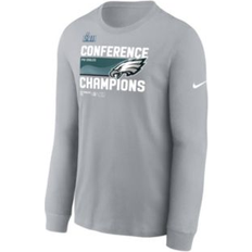 T-shirts Nike Men's Gray Philadelphia Eagles 2022 NFC Champions Locker Room Trophy Collection Long Sleeve T-Shirt