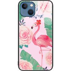 Apple iPhone 14 - Glas Mobilcovers MAULUND iPhone 14 m. Glasbagside Flamingo