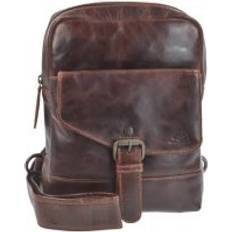 Greenburry Crossbody Bag Leder 19x24cm "Rugged" teak brown