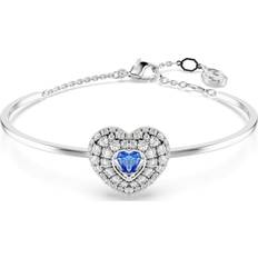 Swarovski Armbånd Swarovski Hyperbola bangle, Heart, Blue, Rhodium plated