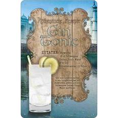 Blechschild 20x30 cm Rezept Gin Tonic