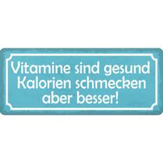 Blechschild 27x10 cm Vitamine Gesund Kalorien Besser