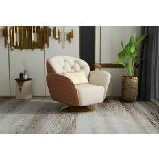 Beige Loungestühle JVMoebel Relax 360° Beige Loungestuhl 91cm