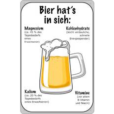 Blechschild 20x30 cm Bier Magnesium Kalium Vitamine