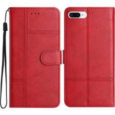 Apple iPhone 7 Plus/8 Plus Wallet Cases GANGXUN Red Case for iPhone 8 Plus/7 Plus Premium PU Leather Cover TPU Kickstand Magnetic Flip Wallet Compatible with iPhone 8 Plus/7 Plus Case