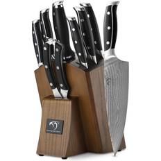 BROTHERS 9 Pieces Kitchen Knife Set Sharpening Chef's
