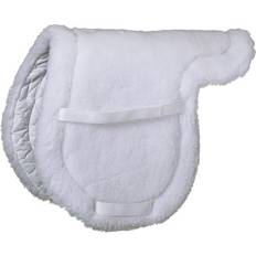 Polyester Saddle Pads Tough1 Youth Fleece with Quilt Bottom Pad White