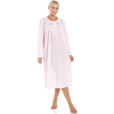 Pink - Women Nightgowns Camille 18/20 Womens Cuddle Knit Long Sleeve Nightdress Pink