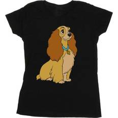 Oberteile Disney Lady And The Tramp Lady Spaghetti Heart Cotton T-Shirt Black