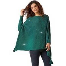 Donna - Verde Poncho Roman One Sparkle Tassel Poncho Emerald