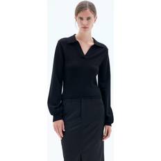 Filippa K Femme Pulls Filippa K nitted Polo Sweater Black