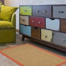 Likewise Rugs & Matting Coir Herringbone Border Brown