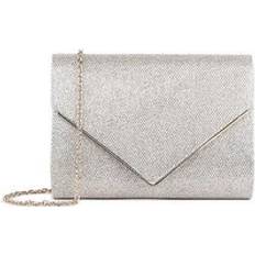 Beige Clutches Paradox London 'Darcy' Clutch Bag Metallic Gold One Size