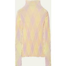 Silk - Women Jumpers Burberry Turtleneck Silk Blend Sweater - Argyle