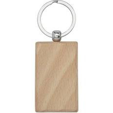 Beige Keychains Bullet Rechteckiger Schlüsselanhänger aus Buchenholz von Gian