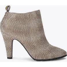 Kurt Geiger Women Ankle Boots Kurt Geiger London Women's Ankle Boots Heeled Fabric Houndstooth Leather Shoreditch