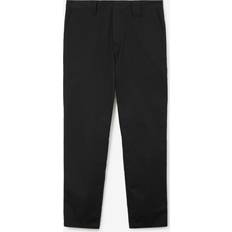 Burberry Herr Byxor Burberry Broderade Bomullsbyxor Med Riddarmotiv - Svarta