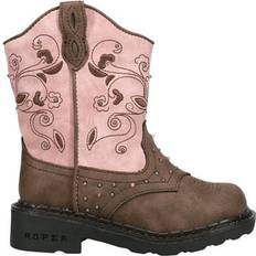 Roper Faux Leather Lights Boots Girls, Pink Dazzle Pink Dazzle/Brown