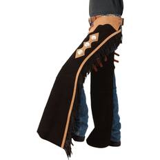 Suede Equestrian Tough-1 Tough1 Suede Leather Reining Show Chaps Black